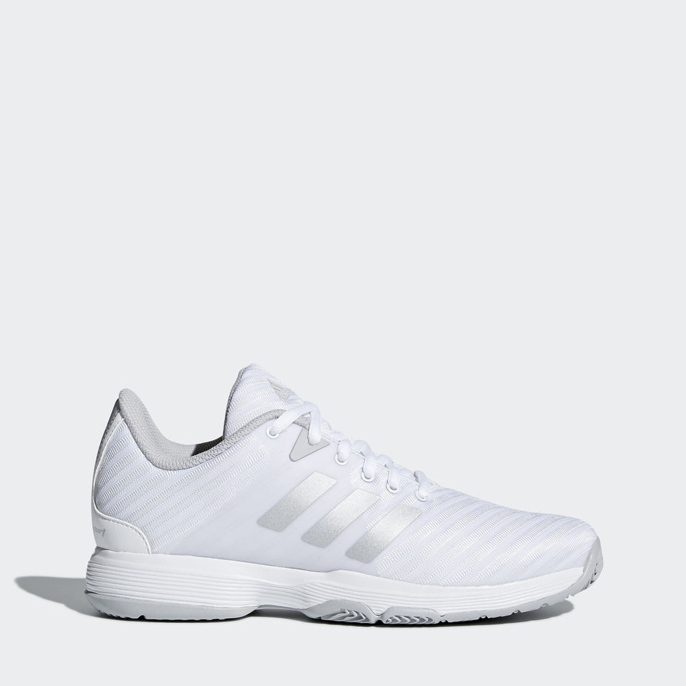 Adidas Barricade Court - παπούτσια τένις γυναικεια - Ασπρα/Ασημι/Γκρι,Μέγεθος: EU 36 – 54 2/3 (990EB